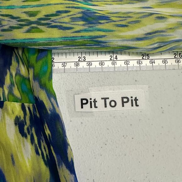 Chicos Womens Boho Sheer Tunic Top Size 2 US L Ikat Festival Vacation Cruise - Picture 6 of 8